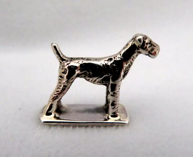 Miniature Solid Sterling Silver Terrier Dog Figurine