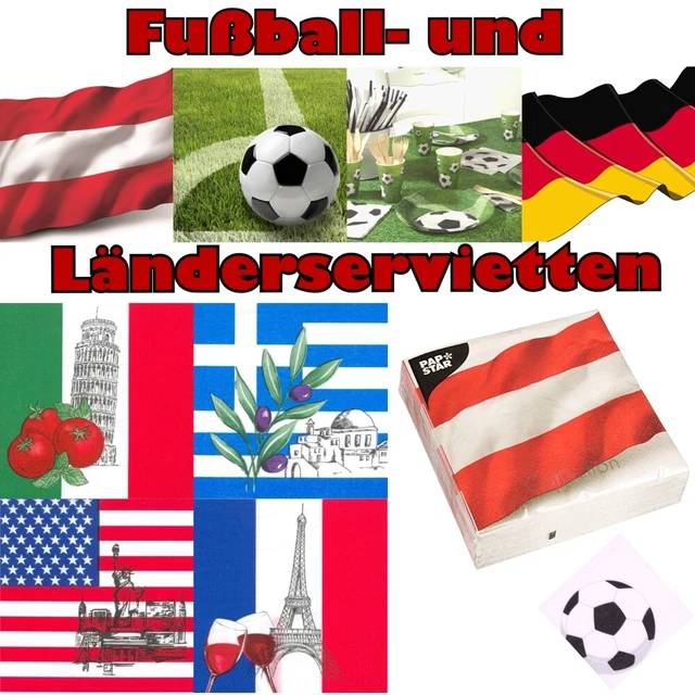 SERVIETTEN L NDER NATIONEN Fu ball WM EM Party Grillfest Flaggen 33 Cm servietten-l-nder-nationen-fu-ball-wm-em-party-grillfest-flaggen-33-cm