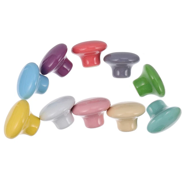 10 Pcs Kitchen Cabinet Knobs Ceramic Pull Handle Drawer Knobs Single Hole