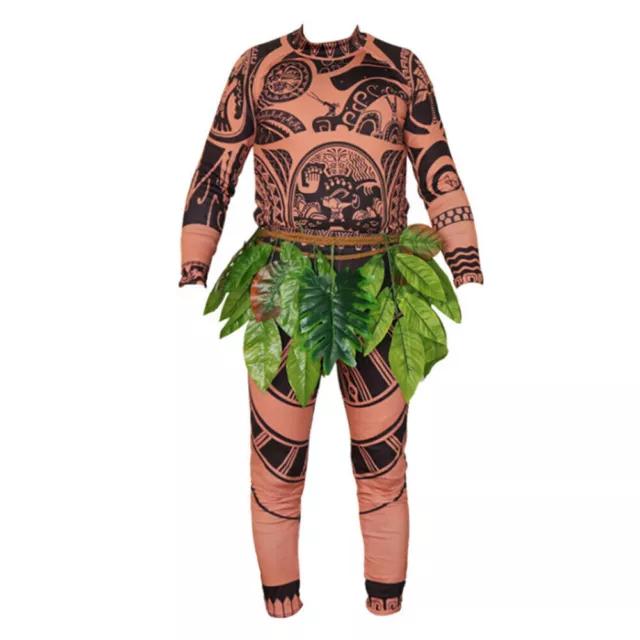 Disney Moana Maui Fancy Dress Up Mens Party Outfits Costume Party Cosplay AU