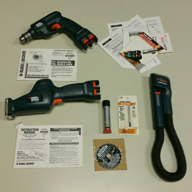 Black & Decker 7.2V Cordless Tool Set; Drill, Flashlight