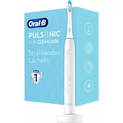 Oral-B elektrische Schallzahnbürste Pulsonic Slim Clean 2000 White 2 Putzmodis