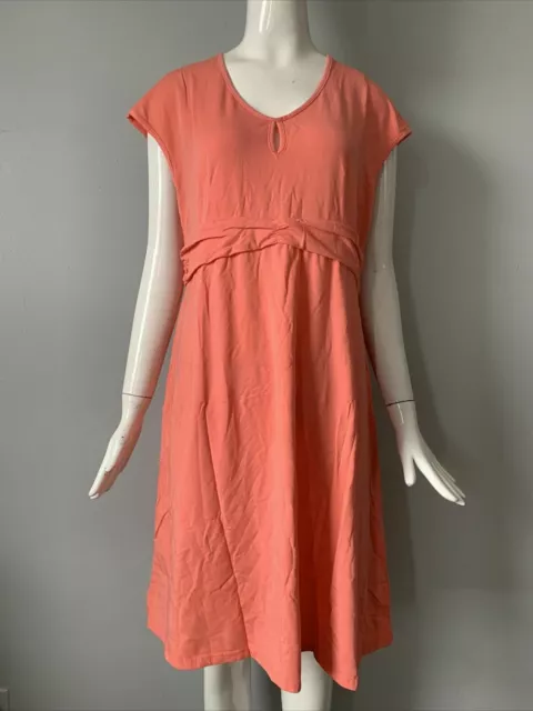 NWT Mod-O-Doc Women's Cotton Modal Keyhole Cap Sleeve Dress Coral Size M