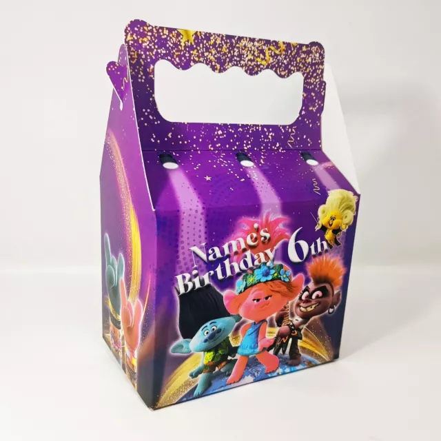 Trolls World Tour Children's Kids Personalised Party Boxes Bags Box Favour