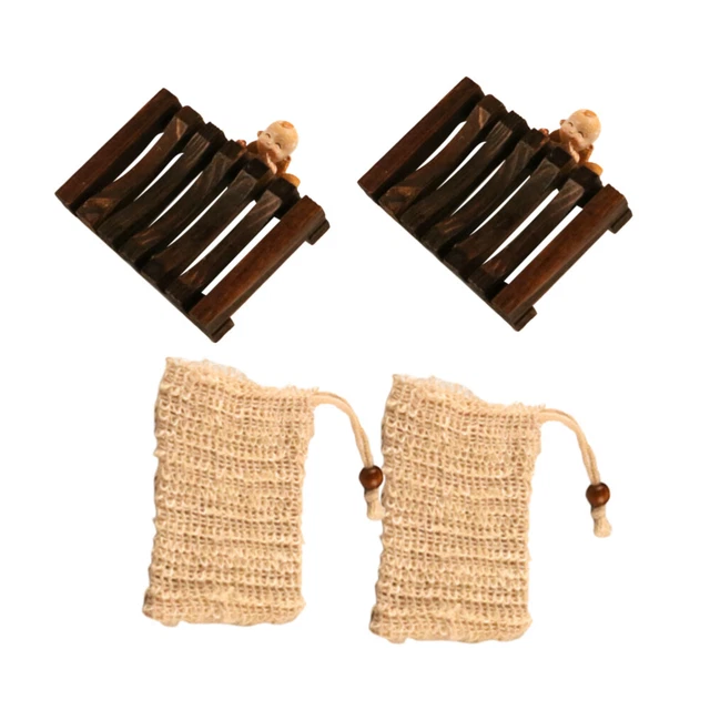 Portasapone in legno portasapone kit bagno saponi naturali borsa sisal scatola da viaggio