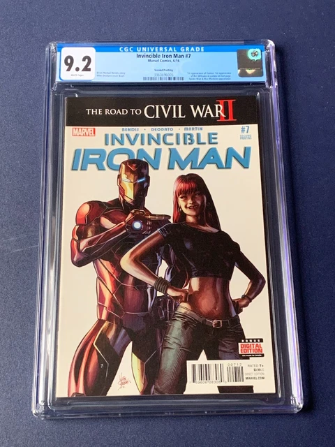 Invincible Iron Man #7 CGC 9.2 NM- 2nd Print Cameo 1st Riri Williams Ironheart