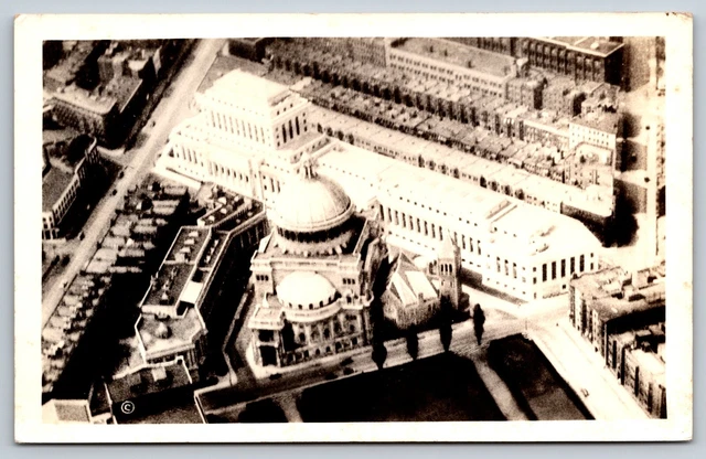 Vtg Aerial View Christian Science Church Boston Mass Real Photo Postcard C8