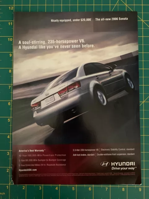 2005 Vintage Hyundai drive Your Way Sonata 235 HP V-6 Print Ad N1