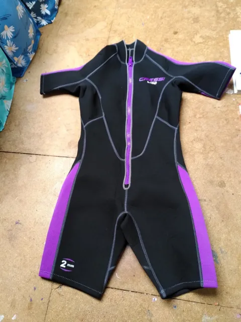 Cressi Lido 2mm Womens Shorty Wetsuit - Black / Purple, Worn once