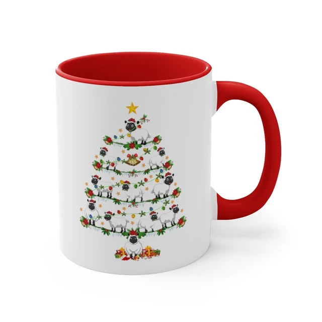 Sheep Tree Christmas Coffee Mug Gift For Sheep Lovers Men Women Kids