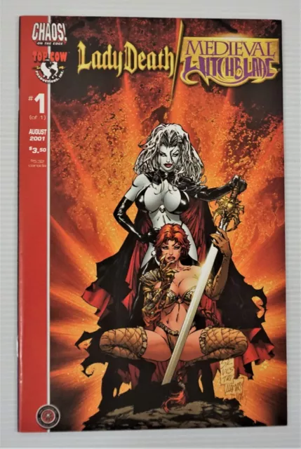 2001 Chaos Comics Lady Death/Medieval Witchblade Preview Silvestri Variant Cover