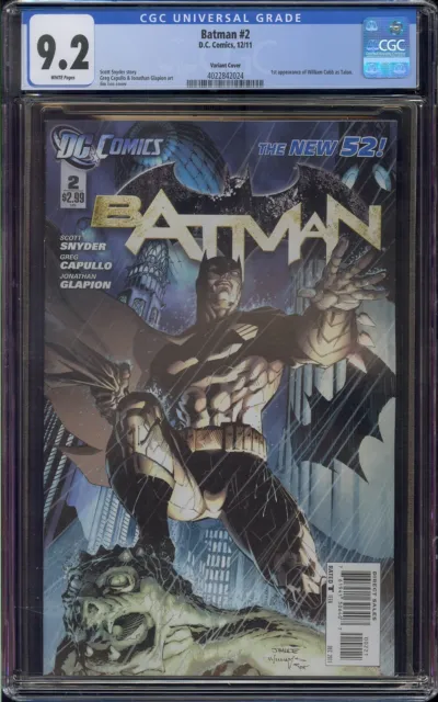 Batman #2 Cgc 9.2 New 52 Jim Lee Variant Cover 1St William Cobb As Talon