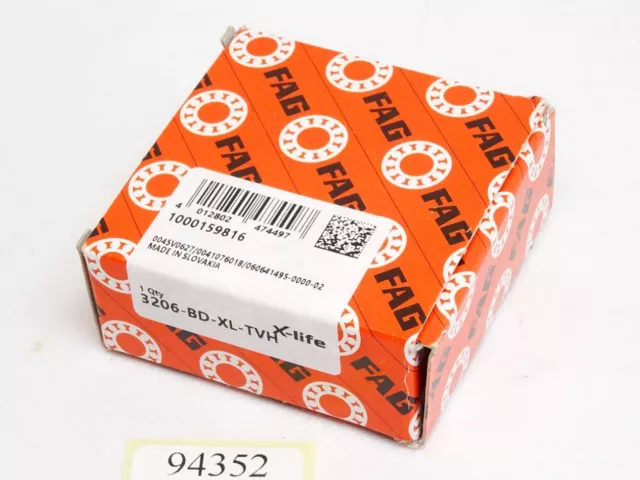 FAG Roulement à Billes 3206-BD-XL-TVH / Neuf Emballage D'Origine