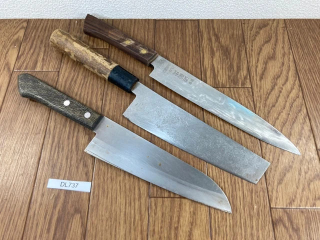 Japanese Chef's Kitchen Knife Set 3 Piece GYUTO SANTOKU NAKIRI from Japan DL737