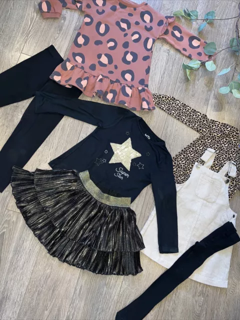 NEXT M&s f&F girls autumn winter bundle dress skirt leggings age 3-4