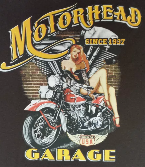 T-Shirt #455 MOTORHEAD GARAGE PIN UP HOTROD ROUTE 66 BIKER SKULL USA ARMY