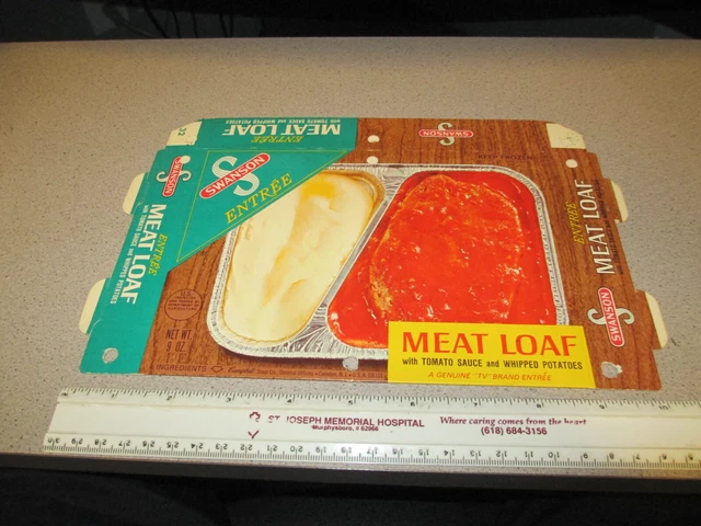 SWANSON 1972 TV dinner MEAT LOAF Mashed Potatoes frozen food box