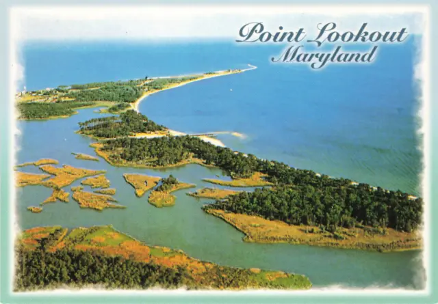 Aerial Airplane View Postcard Point Lookout Md Maryland