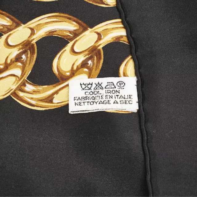 Chanel Women's Silk Logo Print Scarf In Black (One Size) 2