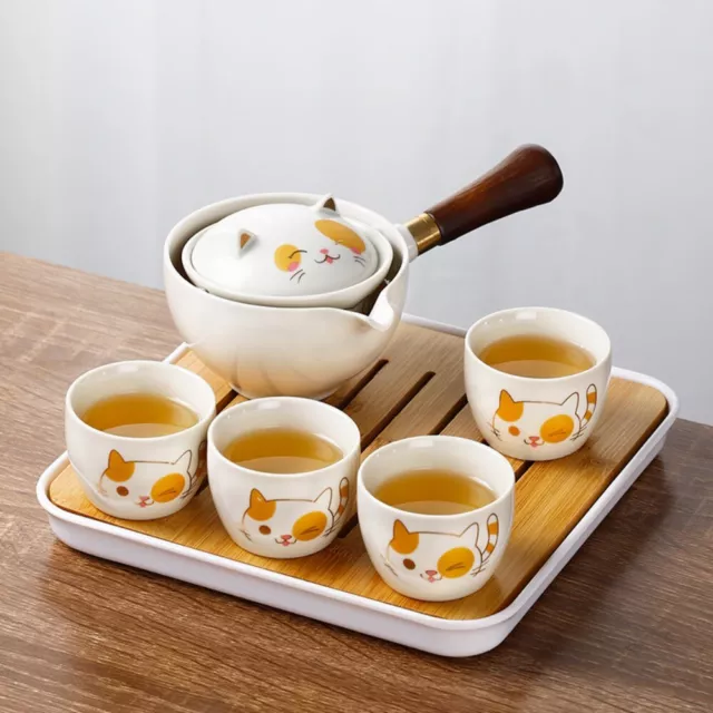 5/7pcs Japanese Style Kung Fu Tea Pot Set Ceramic Bubble Tea Set  Gift