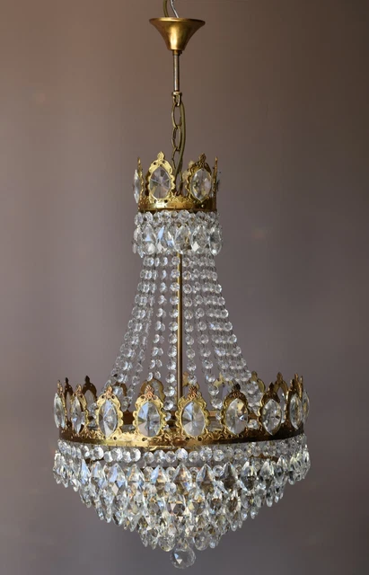 French Empire Chandelier, Antique Style Vintage Lighting, Light Lamp Pendant