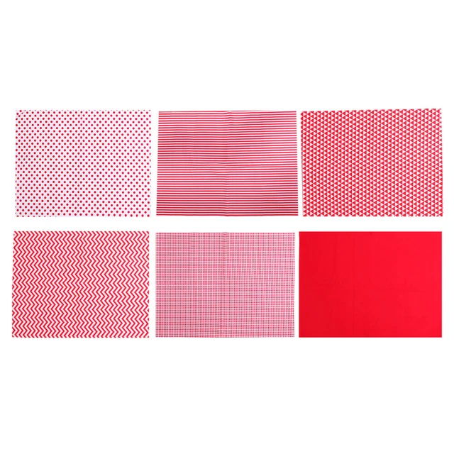 6 Pcs Printed Patchwork Cotton Squares Quilting Fabrics Bundles
