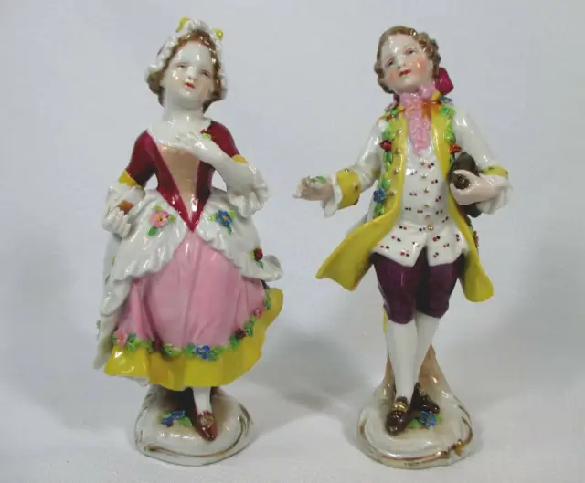 Copeland Spode Pair Of 18Th Century Dressed Figurines
