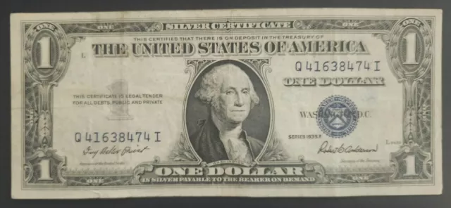 CA-026 * 1935 F Series * ONE DOLLAR * $1 * Silver Certificate * Blue Seal Note