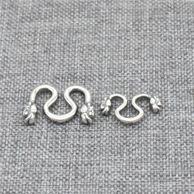 5pcs of 925 Sterling Silver Dragon M Hook Clasps Connector for Bracelet Necklace