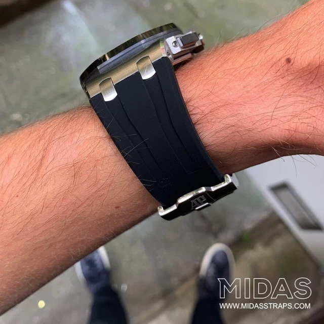 44MM AUDEMARS PIGUET Royal Oak Offshore Black Rubber Watch Strap EUR 119,49 - IT - Foto 9