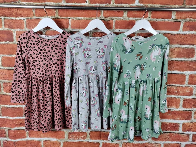 Girls Bundle Age 5-6 Years 100% H&M Long Sleeve Jersey Dress Set Casual 116Cm