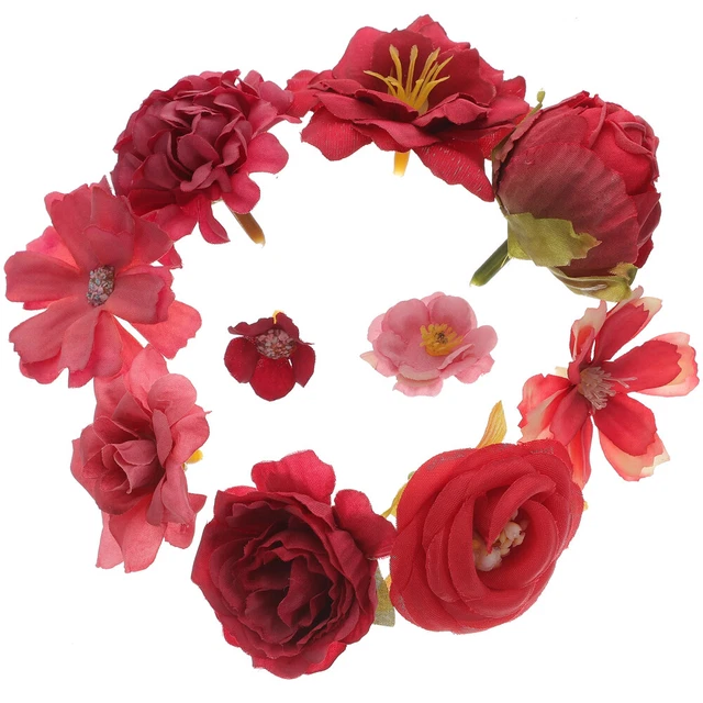24 Pcs Tige De Rose Artificielle Fleur De Diadème Bouquet Artificiel Capitule