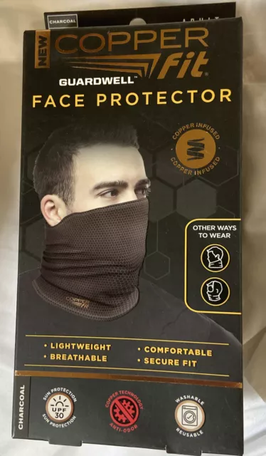 Copper Fit Guardwell Neck Gaiter - Charcoal, Lightweight, Sun Protection, UPF 30