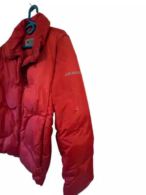 Guess Parka Jacket W/Warm Down Insulation Size XL-Red Color Has Defect 3
