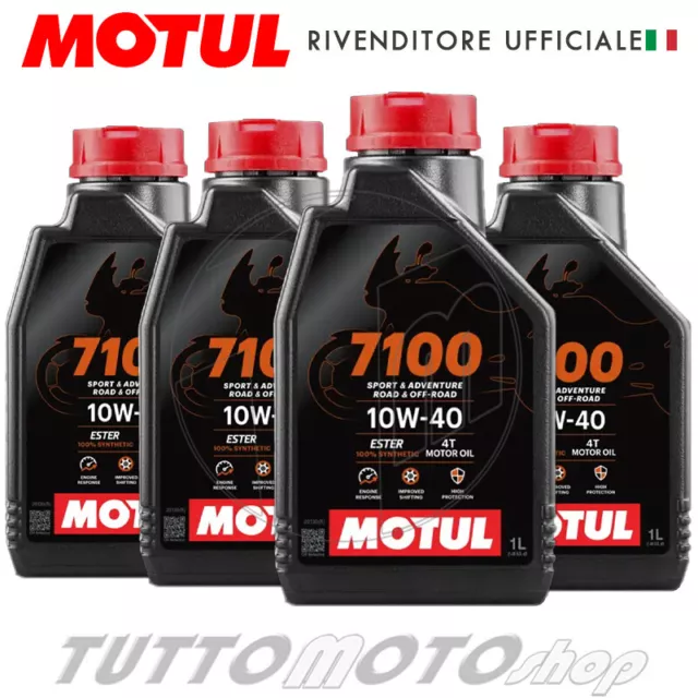 4 litri olio MOTUL 7100 10W40 Moto-Scooter 4t SINTETICO 100% ESTER MA2-Tagliando