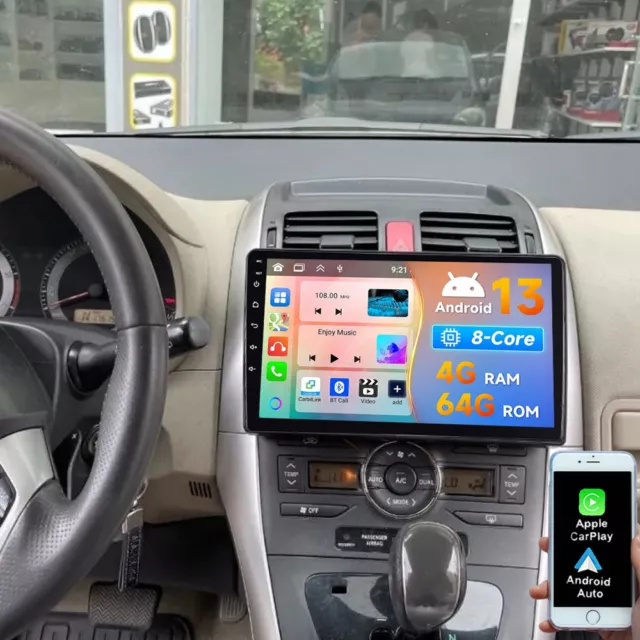 4G+64G Apple Carplay Autoradio für Toyota Auris E15 2006-2012 Android 13 8-Kren