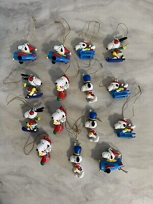 🔥 Vintage Lot Of 15 Peanuts Snoopy Woodstock Christmas Ornaments Charlie Brown