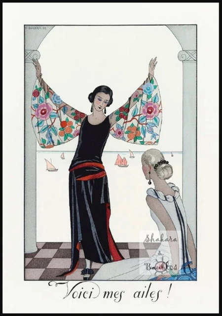 Fine Art "Voici Mesailes" by George Barbier  1923 8" x 10" matte print