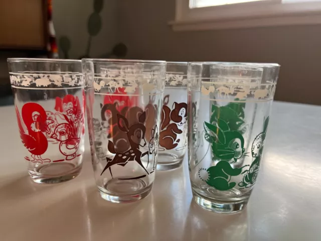 Vintage Hazel Atlas MCM Swanky Swigs Child Easter Animals Juice Glasses Lot