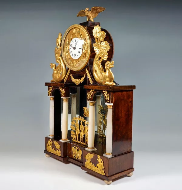 Grosse Wiener Empire Säulenuhr Mit Jacquemart Automat Column  Clock Um 1820 3
