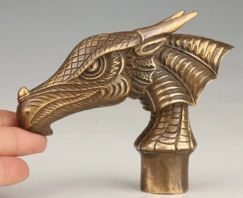 Retro Bronze Dinosaur Dragon Cane Walking Stick Head Handle Accessories