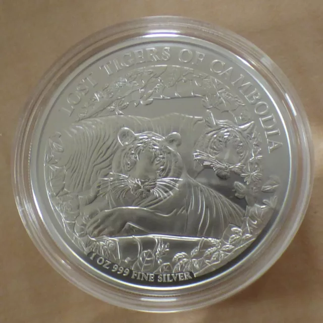 Cambodia 3000 Riels Lost Tiger 2024 silver 99.9% 1 oz within a capsule  (argent)