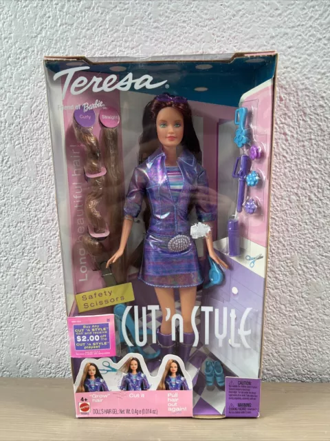 Teresa Cut 'N Style Friend of Barbie Grow, Cut, Pull 56893 NRFB Mattel 2002 NEW