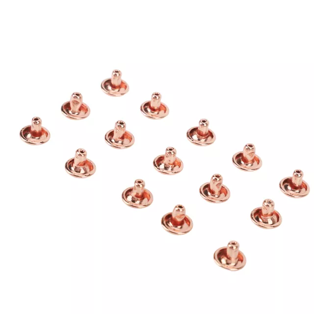 100 Sets Metall Nieten Nieten Rose Gold Starker Glanz Für Gürtel 8x6mm ⊹