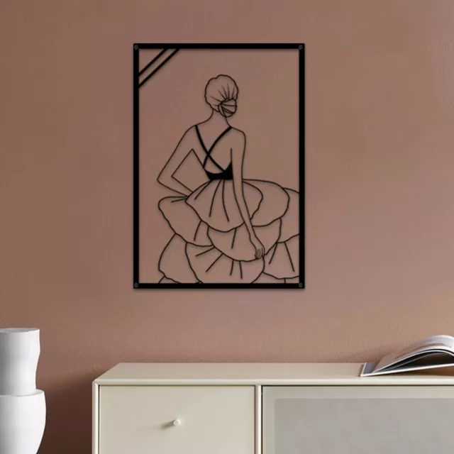 Metal Modern Lady Wall Decor Abstract Line Painting Female Dancer Line Wall Art 3