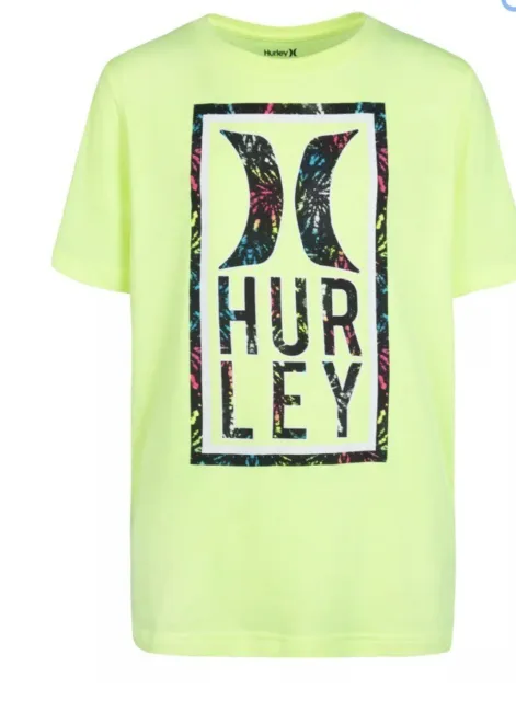 HURLEY Big Boys Optical Stack Short Sleeves T-shirt Color Volt Size M