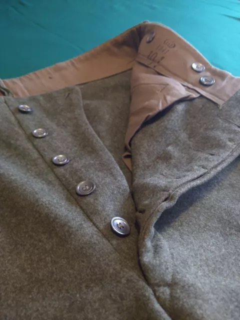 Vintage 1941 WW2 Swedish 104 Wool Military Cargo Field Pants 36x31