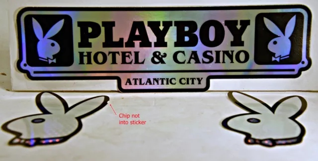 Vtg 1982 PLAYBOY HOTEL CASINO ATLANTIC CITY 9” Logo Sticker Sign Bunny MINT