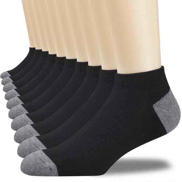 10 Pairs Mens Cushion Ankle Socks Men 10 Pack Low Cut Comfort