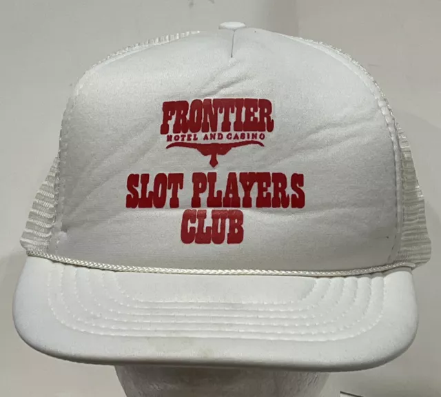 Frontier Hotel Casino Slot Players Club White Mesh Snapback Baseball Cap Hat